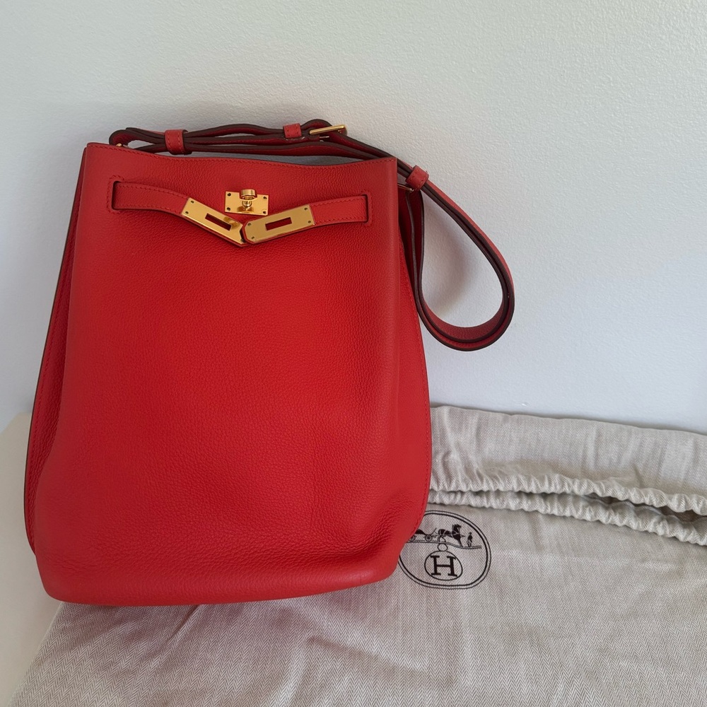 HERMES So Kelly 22 Togo Calfskin Orange - Picture 1 of 11